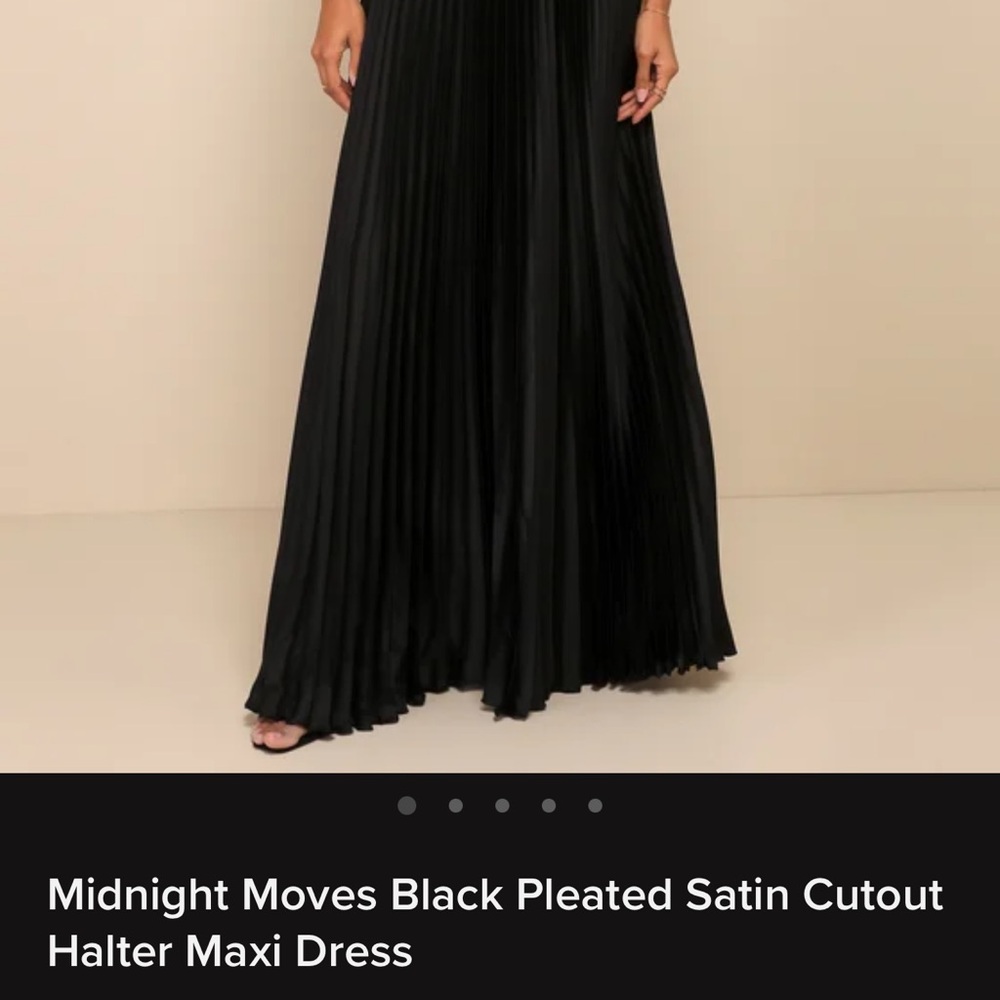 Lulu's Black Pleated Maxi Dress - Picture 6 of 9